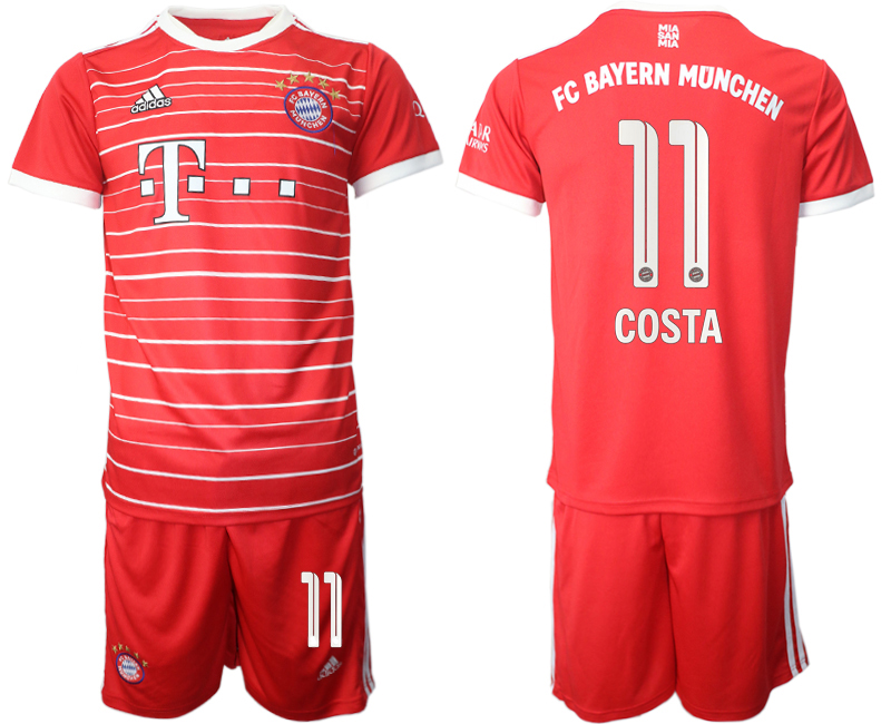 Men 2022-2023 Club Bayern Munich home Red #11 Adidas Soccer Jersey